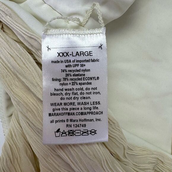 NEW Mara Hoffman Goldie Textured High Waist Swim Bikini Bottoms Cream Size 3X - Picture 6 of 6